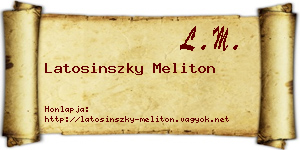 Latosinszky Meliton névjegykártya